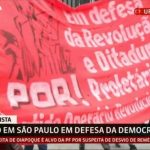 Em protesto esvaziado, Globo chama de ‘democrático’ ato que pediu ditadura de esquerda