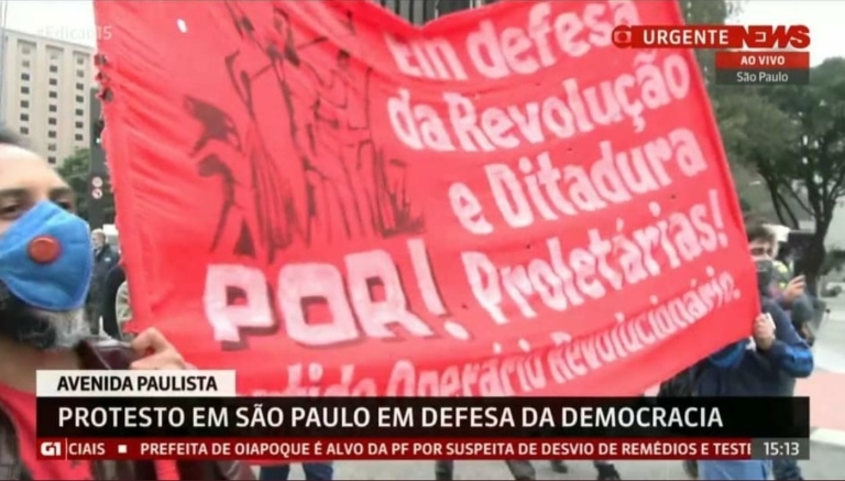 Em protesto esvaziado, Globo chama de ‘democrático’ ato que pediu ditadura de esquerda