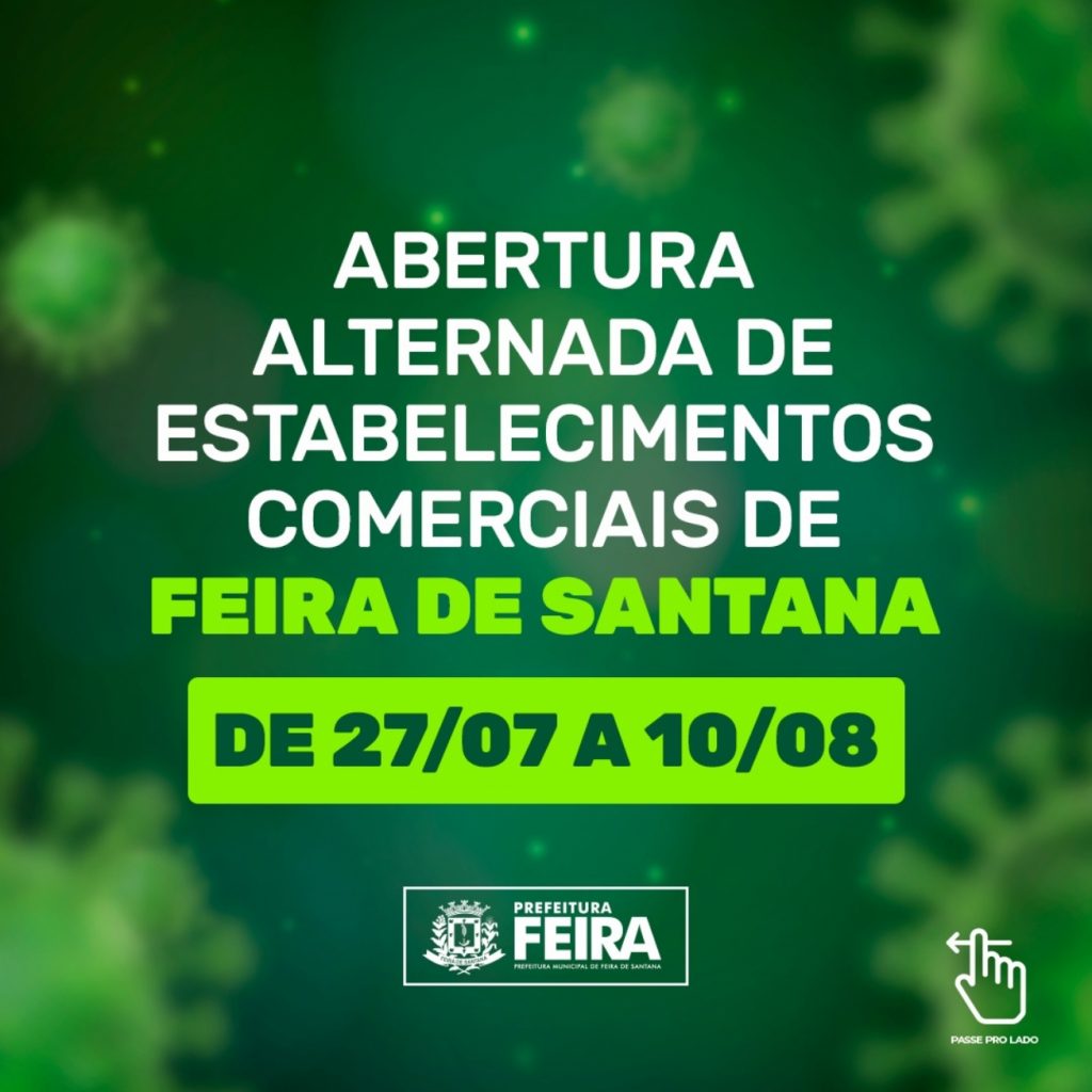 Entenda como está a abertura alternada de estabelecimentos em Feira de Santana