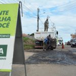 Chuva dá trégua e Prefeitura intensifica recuperação de vias públicas
