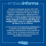 Embasa informa que queda de energia provocou redução no abastecimento de água na região