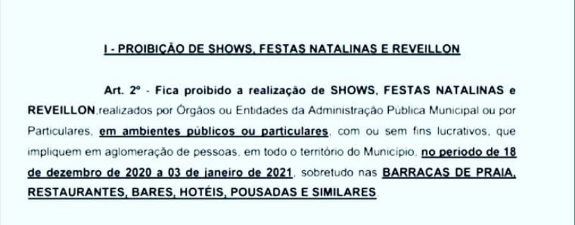 Governo de Saubara proíbe festas de fim de ano; confira