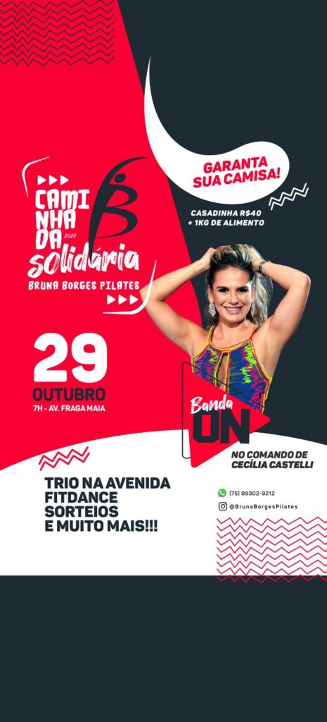 Oitava edição da Caminhada Solidária do Studio Bruna Borges Pilates acontece dia 29