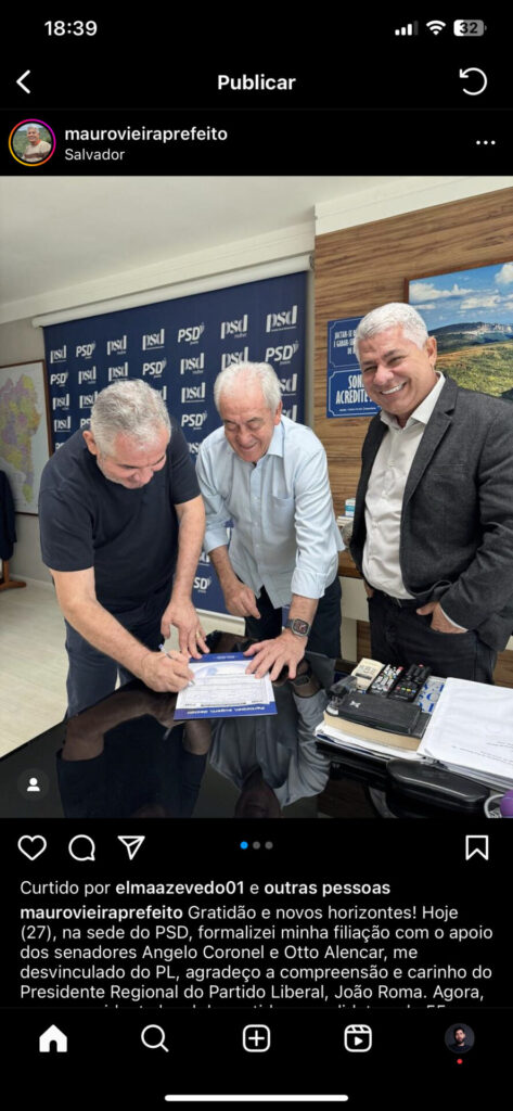 Anguera: Mauro Vieira formaliza filiação ao PSD