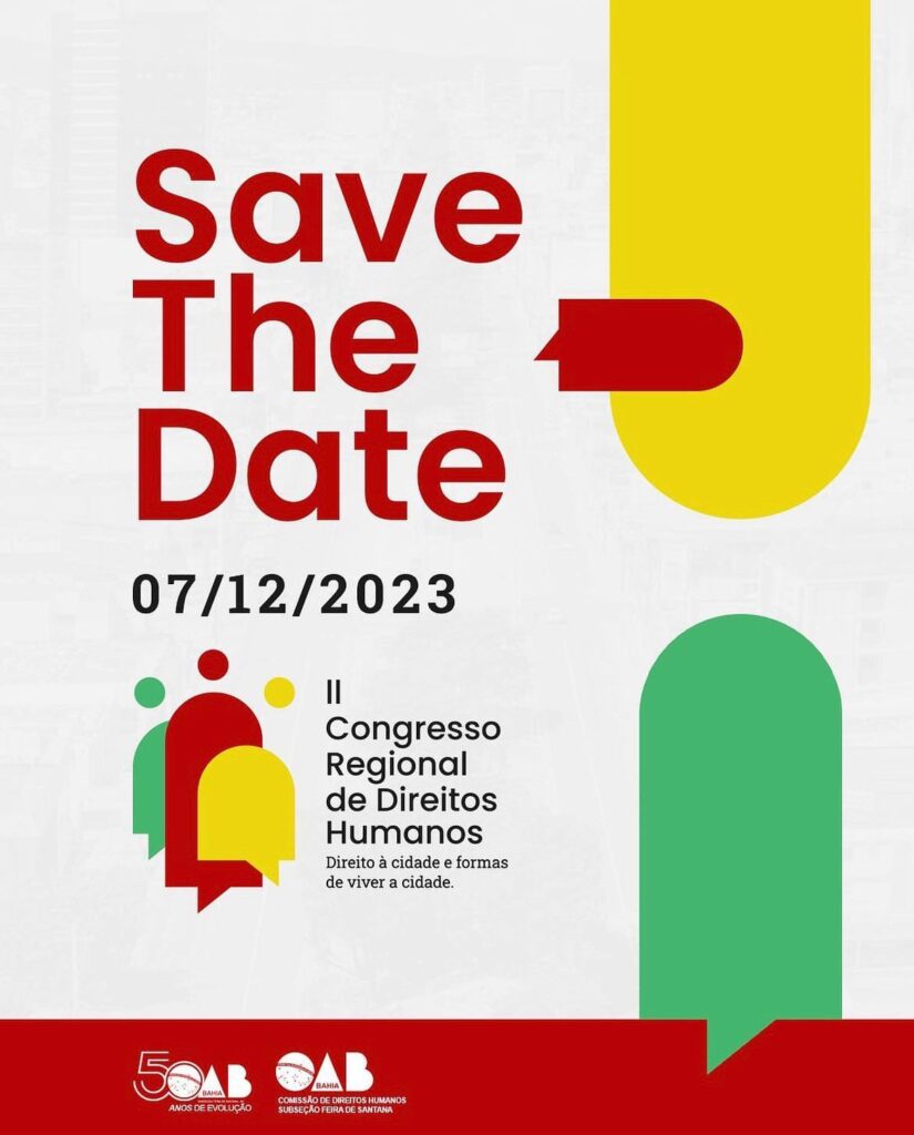II Congresso Regional de Direitos Humanos será realizado nesta quinta (7) na OAB Feira