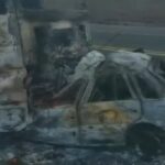Homem morre carbonizado após batida entre carro e carreta na BA