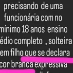 Loja do interior baiano faz post de cunho racista ao exigir mulher “branca” para vaga de emprego