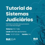 Tutorial de sistemas judiciários e reunião ordinária do CCJA acontecem, nesta quarta (31), na OAB Feira