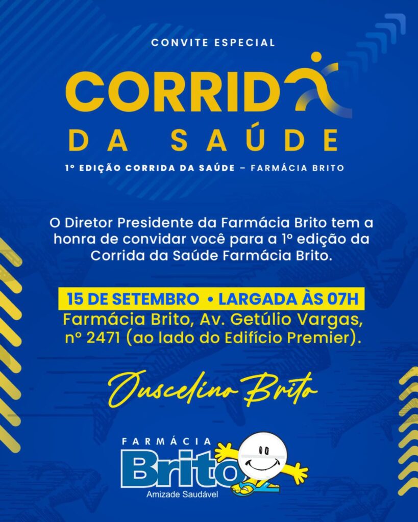 Farmácia Brito lança 1ª Edição da Corrida da Saúde em prol do bem-estar