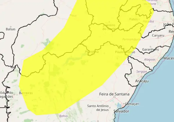 Bahia tem alerta de vendaval, baixa umidade do ar e cidades entre mais frias