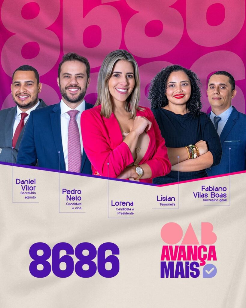 OAB AVANÇA MAIS: Lorena Peixoto é candidata à presidência da OAB Feira; Pedro Mascarenhas Neto é o vice