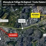 Tráfego na Via Regional será alterado, temporariamente, neste fim de semana