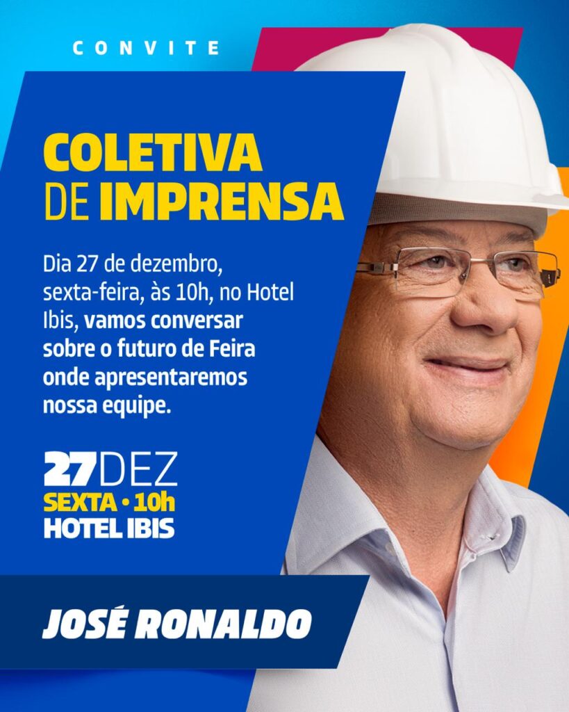 José Ronaldo discute com imprensa futuro de Feira e anuncia secretariado nesta sexta