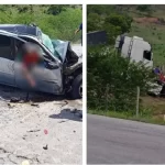Batida entre carreta bi-trem e veículos deixa mortos na BR-101