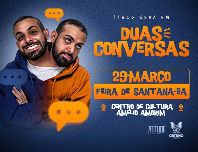 Ítalo Sena está de volta a Feira de Santana com o espetáculo “Duas Conversas”