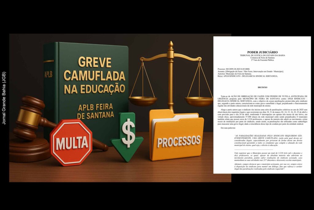 APLB violou direito constitucional de 57 mil alunos de Feira de Santana e Poder Judiciário adotou medidas