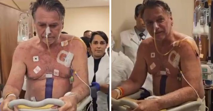 Em recuperação depois de cirurgia, Bolsonaro faz vídeo andando em hospital