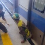 Passageiro fica preso entre trem e plataforma ao tentar atravessar trilhos de metrô em Salvador