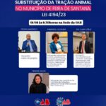 Substituição da tração animal no Município será tema de evento na OAB Feira