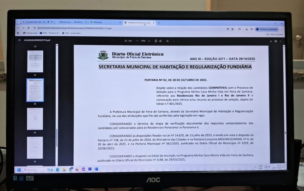 Prefeitura divulga lista de compatíveis dos Residenciais Rio de Janeiro I e II do Minha Casa Minha Vida