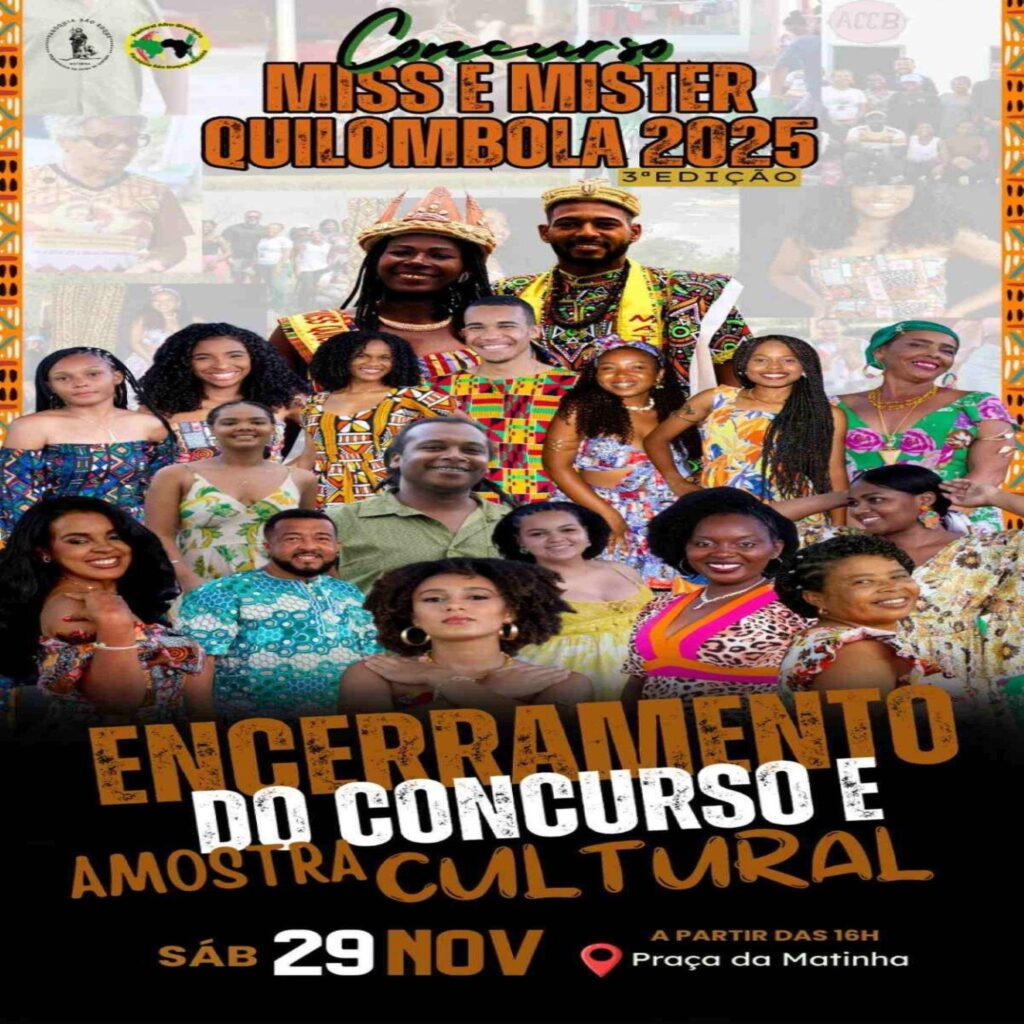 Amostra cultural encerra 3ª edição do Miss e Mister Quilombola 2025 em Feira de Santana
