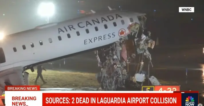 Avião da Air Canada colide em Nova York e mata piloto e copiloto