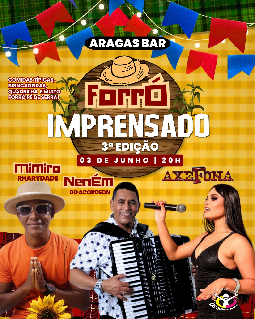 Três atrações locais vão agitar o 3º  Forró Imprensado em Feira de Santana