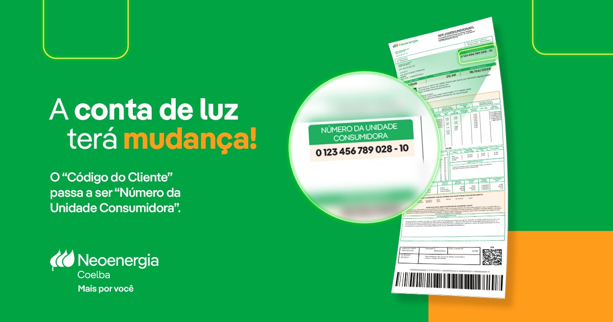 Conta de luz terá mudança no número de identificação do cliente