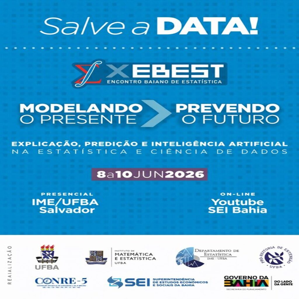 Ebest 2026 vai debater inteligência artificial e o futuro da Estatística em Salvador