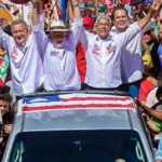 Jerônimo, Rui e Wagner reúnem apoiadores em caminhada em Feira de Santana