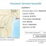 Cidade na Bahia registra tremor de baixa magnitude
