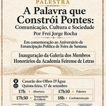 Palestra sobre comunicação, cultura e sociedade marca programação em homenagem a Feira de Santana
