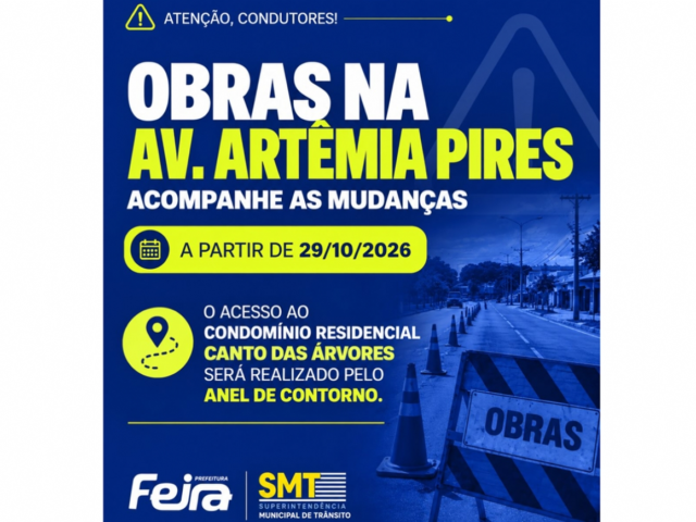 Obras de duplicação alteram trânsito e modificam acesso a condomínio na Av. Artêmia Pires